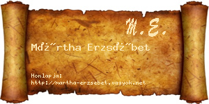Mártha Erzsébet névjegykártya